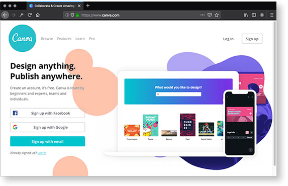 Canva website screen capture